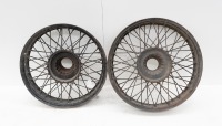 WIRE WHEELS: Two wire wheels thought to possibly suit Stutz Bearcat, wheel width 54.5cm [Location: Melbourne] - 3