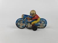 POLICE: Four small friction motorcycles, includes two Police, 9.5cms each c1970s, colourful. - 8