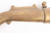 PETROL FILLER: A Liqall brass petrol filler nozzle, Pat. No.9160, 15.5cm long [Location: Melbourne] - 2
