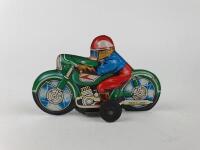 POLICE: Four small friction motorcycles, includes two Police, 9.5cms each c1970s, colourful. - 10