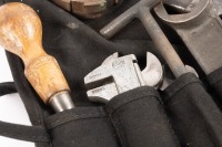 ROLLS-ROYCE: A group of tools thought to suit early Rolls-Royce models in fitted pouch, [Location: Melbourne] - 2