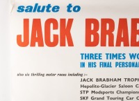 BRANDS HATCH: A rare original circa 1970 poster 'Salute to Jack Brabham' for his final personal F1 car appearance, 77.5cm high, 51cm wide - 2