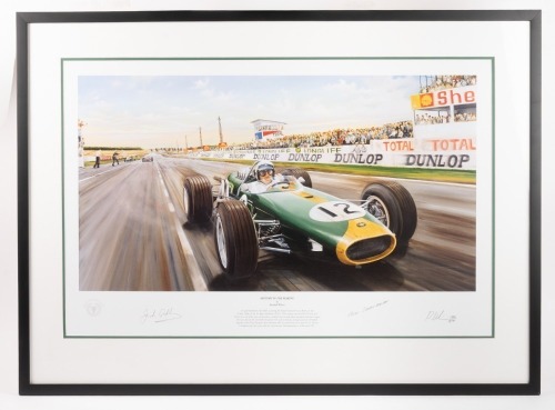 REIMS: A limited edition print titled ‘History in the Making’ featuring Jack winning in the BT19 Brabham at Reims in 1966 (signed by Brabham and Tauranac)