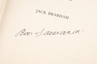 BRABHAM: 'When the Flag Drops' hardcover book, authored and signed by RonTauranac on title page, from the library of Barry Lake - 3