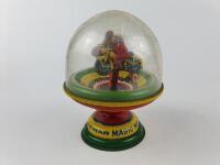 NOVELTY: Magical Motorcycles spinning top by Linemar Japan c 1950s, rare toy in very good condition.