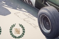 EASTERN CREEK: An attractive poster with artwork by Brian Caldersmith for the 'Tribute to Brabham' event 1996, hand signed by artist Brian and Ron Tauranac, 55cm high, 42cm wide - 4