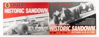 SANDOWN HISTORIC: Two commemorative posters promoting Historic Sandown from 1995 & 1998, featuring Brabham driving his BT19 & Cooper Climax T51, both measure 42cm high, 60cm wide