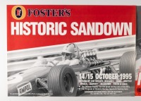 SANDOWN HISTORIC: Two commemorative posters promoting Historic Sandown from 1995 & 1998, featuring Brabham driving his BT19 & Cooper Climax T51, both measure 42cm high, 60cm wide - 2