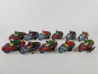 RACING: WIND UP RACING MOTORCYCLES box with 11 clockwork racing bikes, all in excellent condition c1970s. - 5