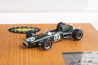 BT19: A Top Gear Legends 1:43 scale 1966 BT19 V8 model mounted on timber base with numbered metallic plate in perspex case - 3