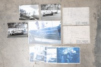 MATICH: A group of modern copies of photos and plans relating to the Matich SR3 Repco-Brabham, the three b/w photos from the Lance Ruting collection