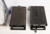 ENGINE LIFTS / BIKE STAND: Two motorbike engine or gearbox scissor lifts and one rear stand - 2