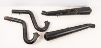 EXHAUST SET: An exhaust set, thought to be possibly Norton, includes header pipes & mufflers