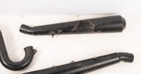 EXHAUST SET: An exhaust set, thought to be possibly Norton, includes header pipes & mufflers - 2
