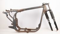FRAME: A custom made frame with Triumph forks, thought to be possibly Norton Atlas, has been modified