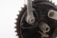 NORTON: A Norton Atlas rear brake drum & brake backing plate & axle assembly - 2