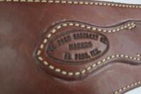 FIREARMS: Three brown leather belts, one with holster - 5