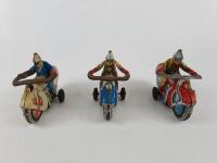 RACING: Three bikes made in Japan late 1950s, Police & Blue Comet RN48 both friction & Red Comet RN27 clockwork - 3