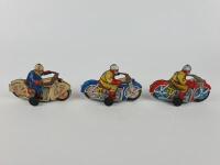 RACING: Three bikes made in Japan late 1950s, Police & Blue Comet RN48 both friction & Red Comet RN27 clockwork - 5