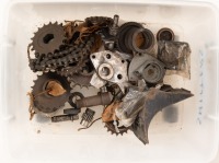 BSA: A group of assorted BSA parts, includes single cylinder cam shafts, timing gears, steady plate, engine shock absorber parts, etc - 2