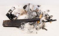 NORTON COMMANDO: A group of assorted Norton Commando parts, includes a chain guard, z brackets, brake lever, tappet covers etc