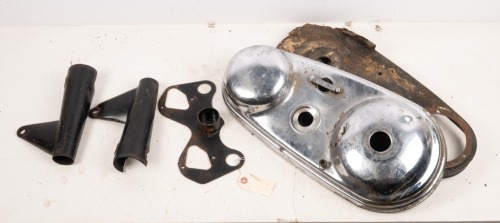 NORTON ATLAS: A group of assorted Norton Atlas parts, includes primary set, headlamp brackets, instrument mount bracket