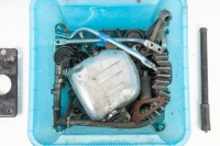 NORTON ATLAS: A group of Norton Atlas parts, includes oil tank, tail light bracket, rear mudguard brackets, camshaft etc - 2