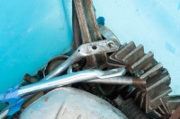 NORTON ATLAS: A group of Norton Atlas parts, includes oil tank, tail light bracket, rear mudguard brackets, camshaft etc - 3