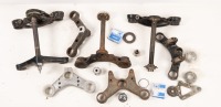 TRIPLE CLAMPS: A group of assorted Norton triple clamps & pieces