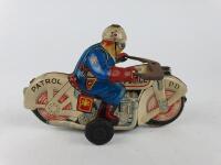 RACING: Three bikes made in Japan late 1950s, Police & Blue Comet RN48 both friction & Red Comet RN27 clockwork - 11