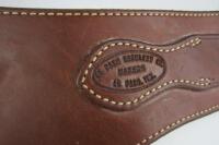 FIREARMS: Three brown leather belts, one with holster - 6
