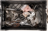 NORTON ATLAS: A group of assorted Norton Atlas parts, includes headlamp brackets, mudguard brackets, timing cover & auto advance unit, etc - 2