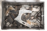 PLATES: A group of assorted engine gearbox mount plates, mostly Norton