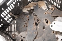 PLATES: A group of assorted engine gearbox mount plates, mostly Norton - 3