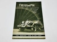 TRIUMPH: A pair of Sales Brochures featuring the Dolomite, Vitesse and Gloria models [Location: Sydney] - 2