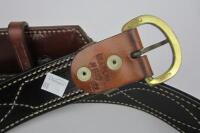 FIREARMS: Three brown leather belts, one with holster - 7