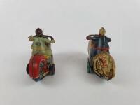 CIVILIAN: Indian Motorcycle plus Police Dept, two small friction bikes, made in Japan c1950s. - 6