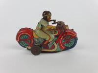 CIVILIAN: Indian Motorcycle plus Police Dept, two small friction bikes, made in Japan c1950s. - 11