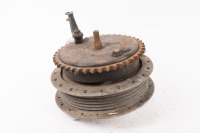 NORTON: A Norton Atlas rear wheel hub complete with sprocket, brake plate & axel - 2