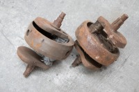 TRIUMPH: Two Triumph pre unit crank shafts, one 3 piece & one is a 1 piece crank