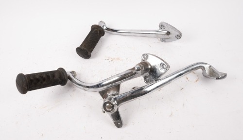 NORTON: A Norton Commando rider foot peg set including rear brake pedal
