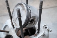 A circa 2001 Harley-Davidson alloy V-Twin bottom end engine crankshaft, conrods and pistons, believed to be from a FLSTF model, engine no. BM LL010295 - 6
