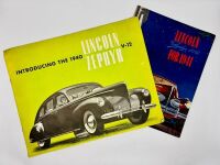 LINCOLN: A pair of Sales Brochures for the Zephyr V12 [Location: Sydney]