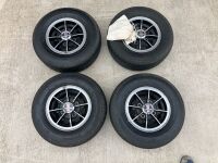 ALLOY WHEELS: A set of four 10" Can-Am alloy wheels to suit a Mini Cooper S, complete with sixteen wheel nuts and tyres [Location: Sydney] - 2