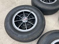 ALLOY WHEELS: A set of four 10" Can-Am alloy wheels to suit a Mini Cooper S, complete with sixteen wheel nuts and tyres [Location: Sydney] - 5
