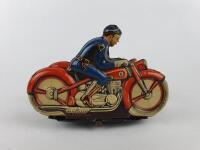 POLICE: Polizei-Dopplestreife twin patrol bikes by Niedermeier 1952-57, clockwork. - 4