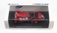 ALFA ROMEO 8C: A Spark 1:43 scale Alfa Romeo 8C 2300mm model, the #8 race car, as raced to victory in the 1932 Le Mans 24 hour race, a privately entered race car driven by Sommer & Chinetti