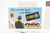 MG TF: Two original colour printed MG TF Series sales brochures, including one large fold out brochure dated to rear '11/53-80' (1953), along with Glenn Mitchell Collision Estimator MG TF 1953-1955 repair estimation time/cost guide - 3