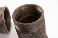 BUGATTI: Three partial Bugatti wheel hubs, thought to possibly suit Type 35 / 37 / 39, 18cm long, width overall 9.5cm, with one knock-off [Location: Melbourne] - 3