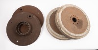BUGATTI: A group of Bugatti brake plates & drum parts [Location: Melbourne]